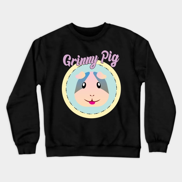 Grinny Pig Gift for Guinea Pig Lovers Cute Guinea Pig Crewneck Sweatshirt by Riffize